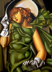 Lady in a green dress