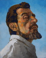 Self portrait, Sept 09. Oil on panel 10 x 8 inches (25 x 20 cm)