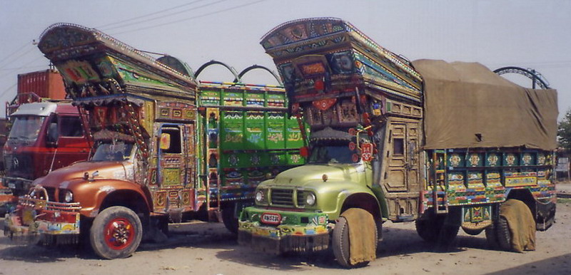 Afghani trucks- note the wooden doors.