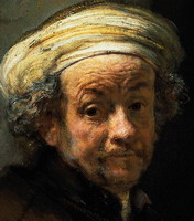 Rembrandt self-portrait, detail
