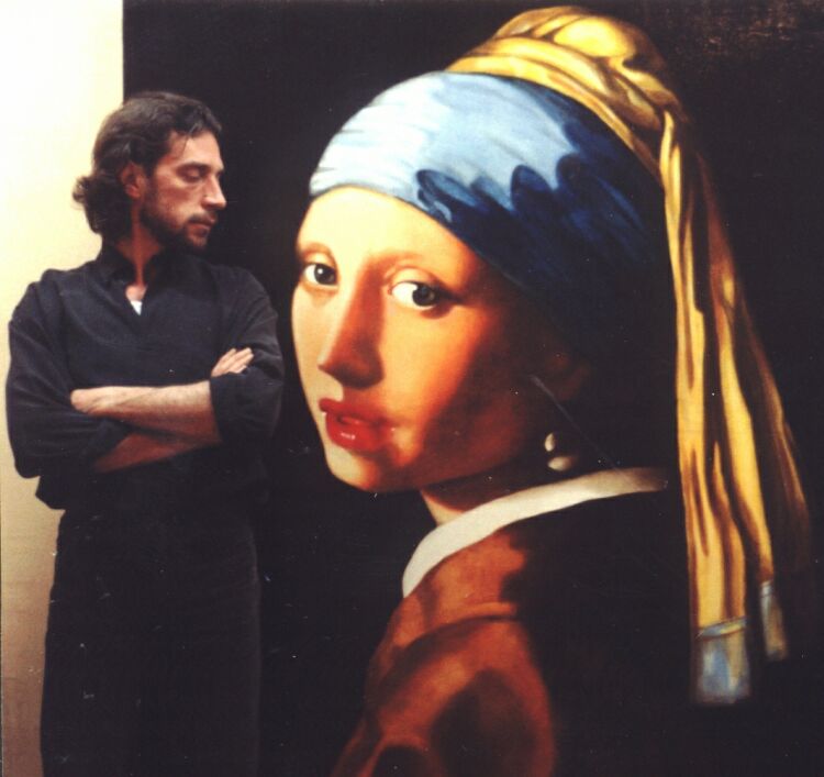 Painting, oils on canvas. Girl with Pearl Earring by Vermeer. This also was painted in glazes- many translucent layers applied over months gave the canvas an inner luminosity. 
