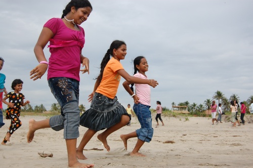 Children playing on the beach