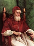 Pope Julius II by Rafaello Sanzio (whose frescos also decorate Vatican city)