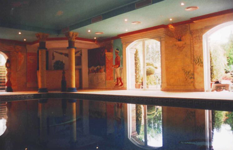 Mural: Another view of the indoor swimming pool mural.