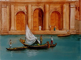 Detail of Canaletto mural
