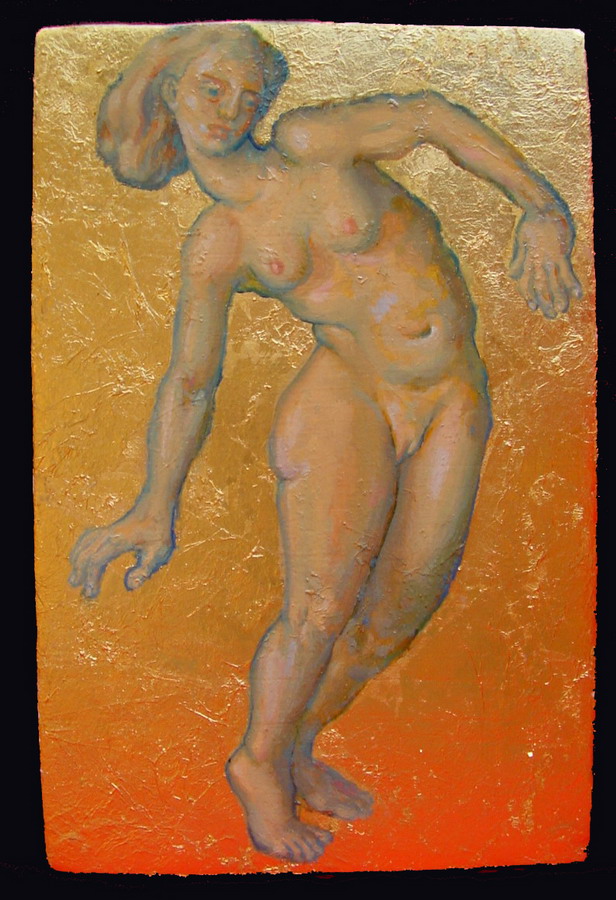 Painting, oils on gold ground, on wood panel.