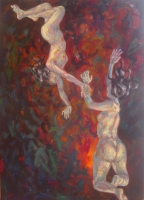 Painting, oil on canvas- Nudes 4. 70 x 50 cm