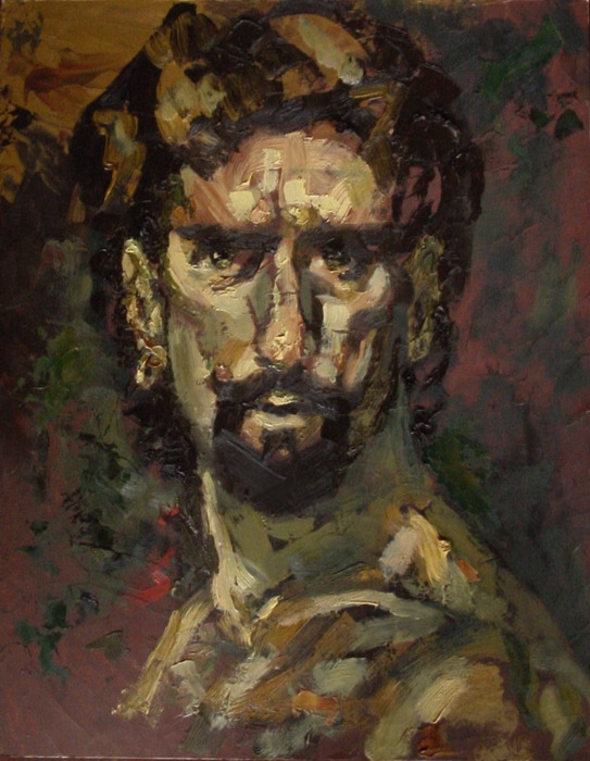 Portrait: Oil on canvas. Self portrait 46 x 36 cm 