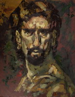 Painting, oil on board-Self portrait 2548. 46 x 36 cm