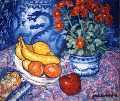 Painting, oil on canvas, Still life 2. 65 x 90 cm