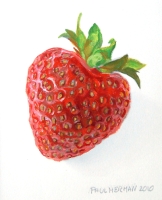 Strawberry. Oils on paper 20 x 16 cm