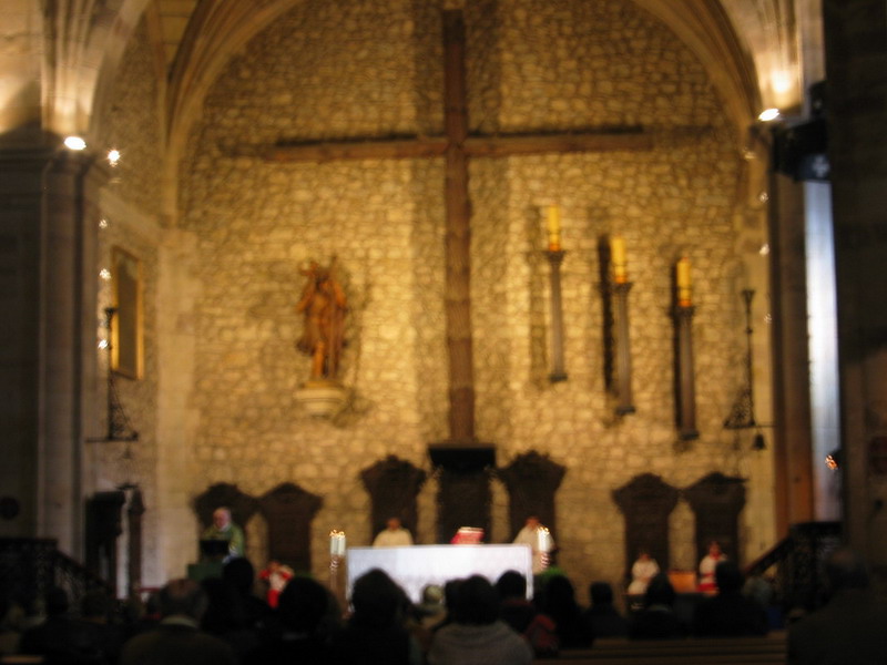 Mass at the pre-Romanic church in Comillas