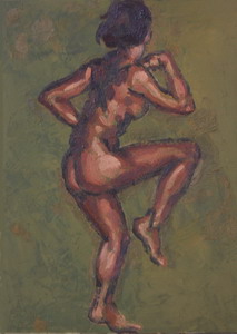 Nude Dancer. Oils on panel 7 x 5 inches