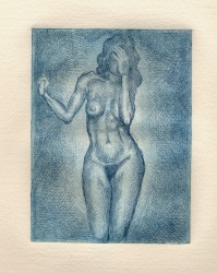 Copper engraving (aquatint & drypoint) done after the Conte crayon drawing of Isabel on this same same page. Edition of 20 printed on Arches watercolour paper