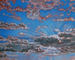 Landscape, oil on panel. Clouds over Arcos- 3 8 x 10 inches (20 x 25 cm)