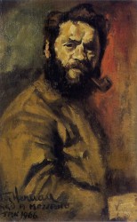 Victor Herman, self portrait age 37. Oils on canvas