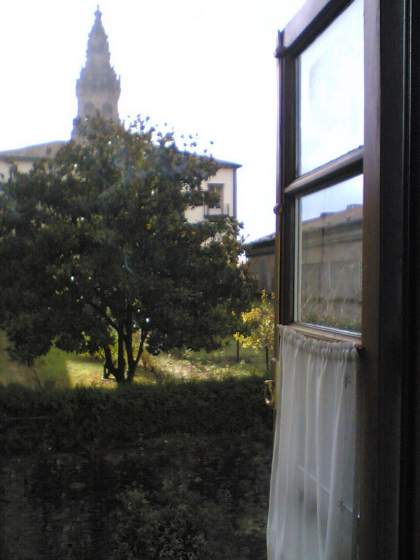 The view from the charming hotel I stayed in (the Isadora Duncan room) beside the Cathedral square