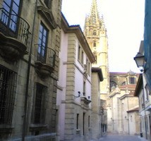 Oviedo's main Cathedral from a back street